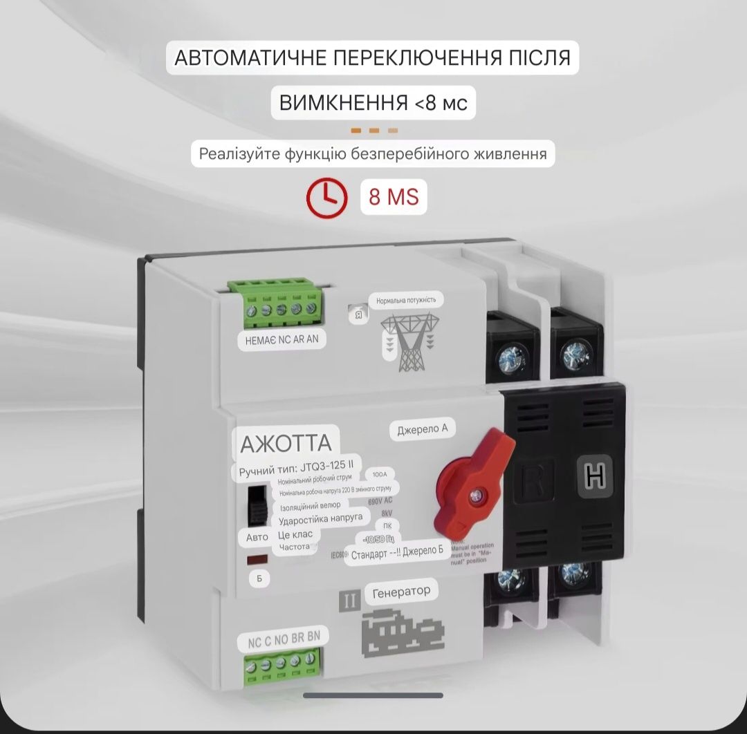 АВР Автомат введення резервного живлення  JOTTA 125A