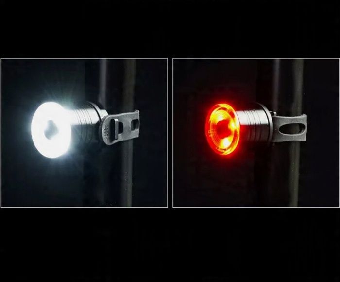 Lampka rowerowa przód tył LED COB lampki do roweru zestaw lampek 80lm