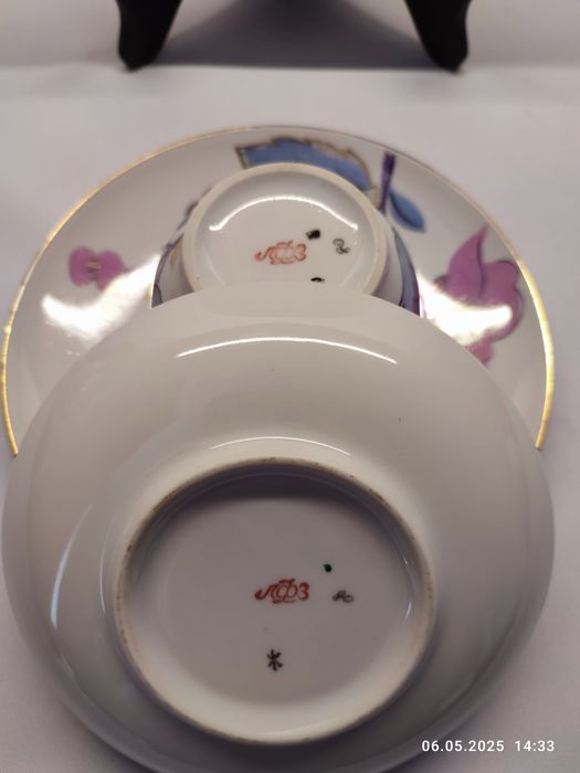 Чайный сервиз Красавица Дулево. Розовая ветка ЛФЗ