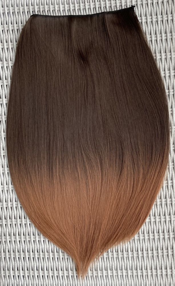 Włosy doczepiane, brąz / rudy / ombre włosy na żyłce ( 376 )