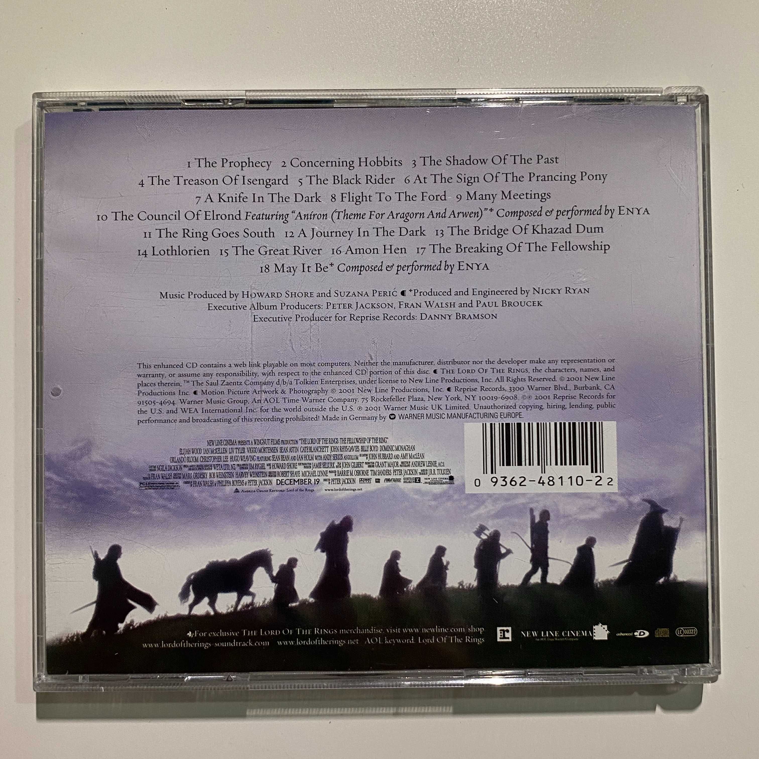 The Lord Of The Rings - the Fellowship Of The Ring - Soundtrack CD