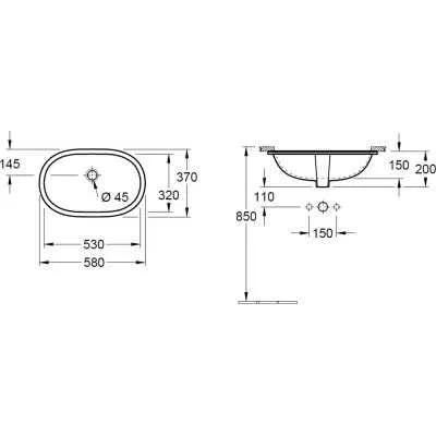 NOWA Umywalka podblatowa Villeroy & Boch 416250R1 (53x32 cm)