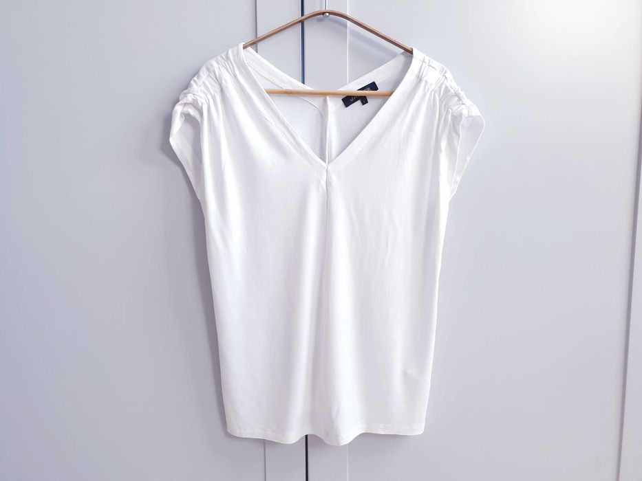 Biała koszulka t-shirt Jaeger wiskoza 38 36