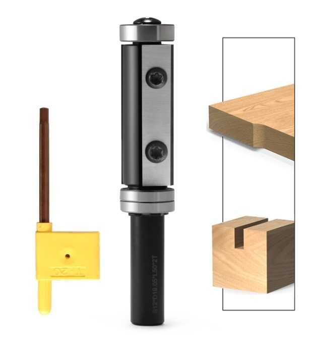 Frez prosty z łożyskiem górnym 19mmx50mm, wymienne płytki, uchwyt 12mm