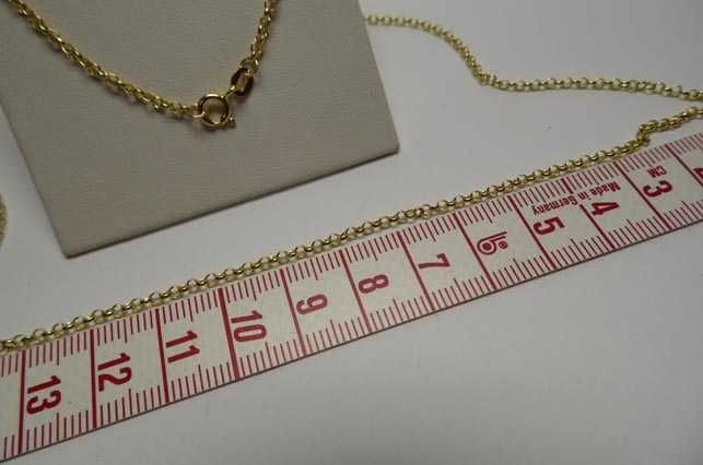 Łańcuszek okrągłe ogniwa 66 cm. 2 mm. srebro złocone.