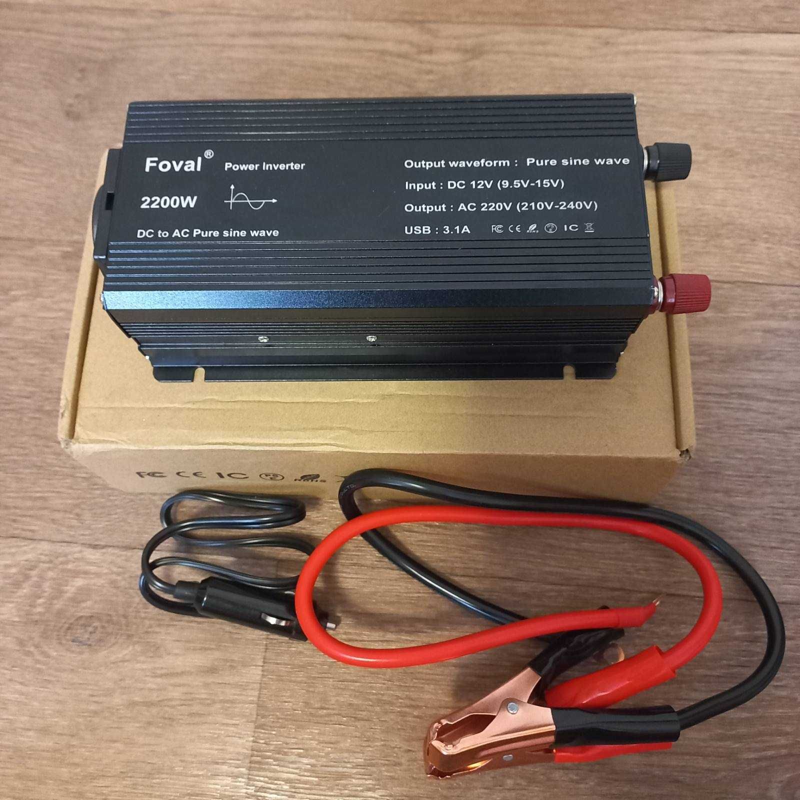 Інвертор з чистим синусом 12V-220W "FOVAL 2200W"