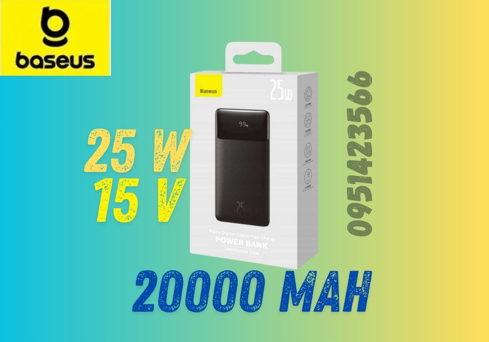 PowerBank Baseus Bipow Digital Display 20000mAh 25W 3A QC3.0+PD3.0