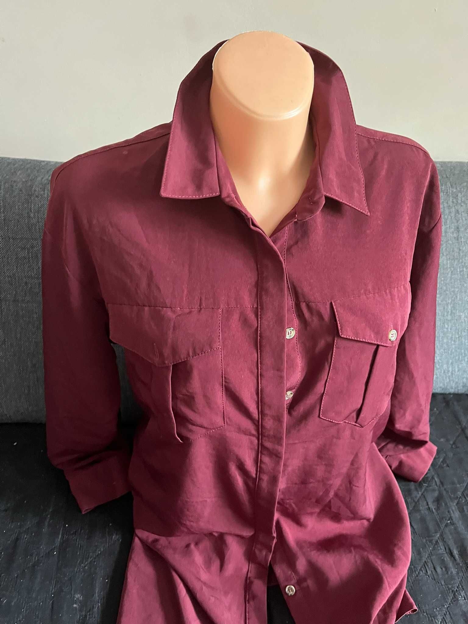 Sukienka koszulowa Topshop M bordowa