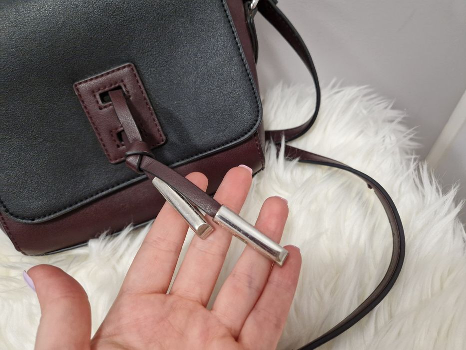 Torebka listonoszka Mała czarno-bordowa RE Accessories