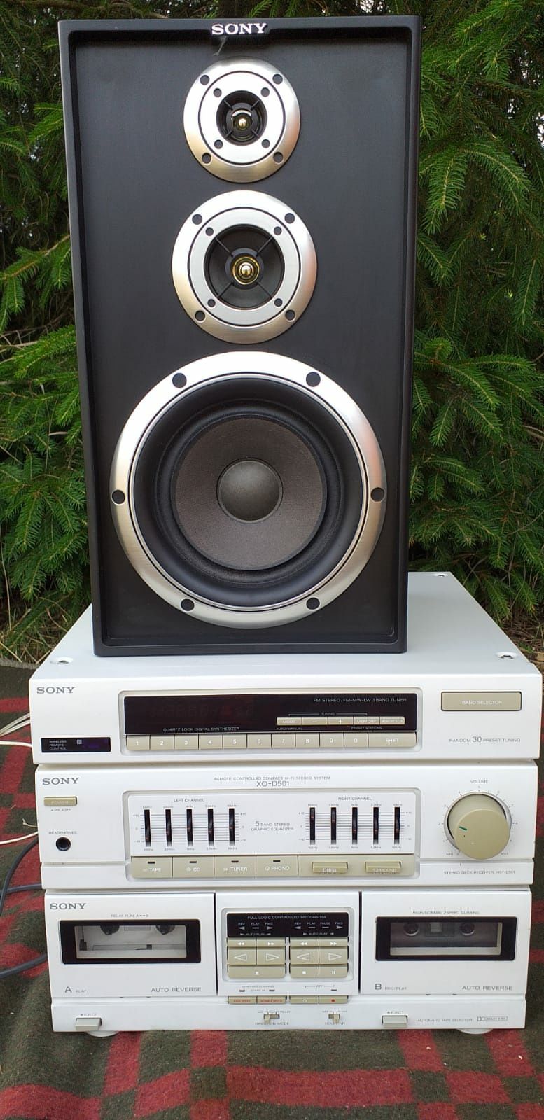 Biały Komplet Sony stereo deck receiver HST-D501CD