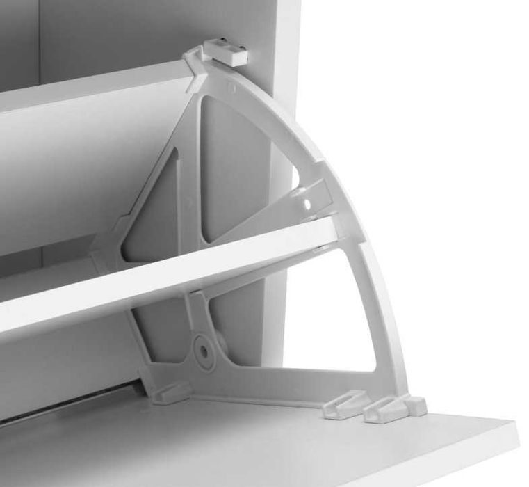 Szafka Organizer na Buty Obuwie Wąska Srebrne Uchwyty Biała 82x60cm