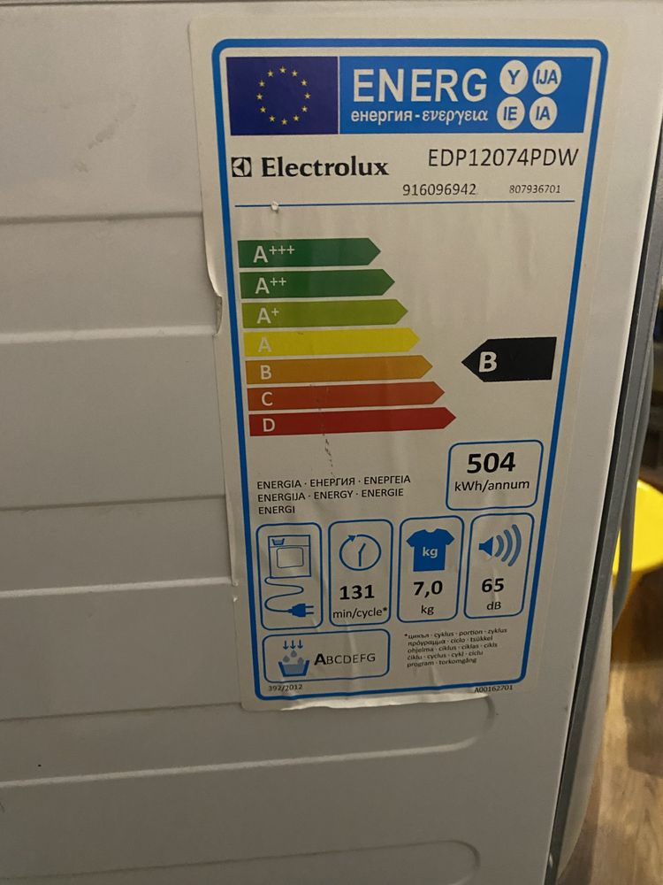 Suszarka elektrolux klasa B