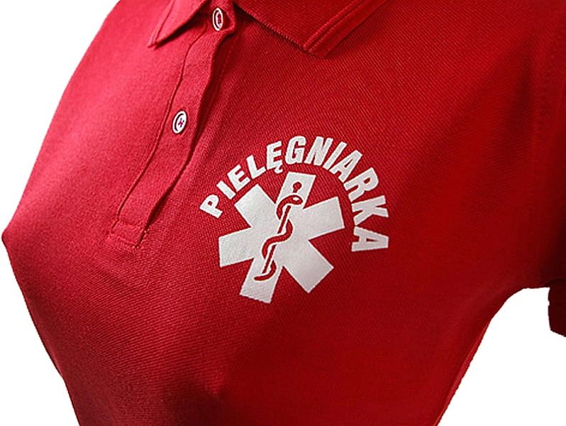Koszulka Polo damska PIELĘGNIARKA czerwona (XL)