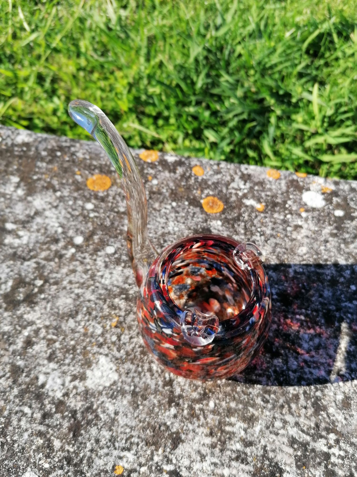 Cinzeiro em forma de cachimbo em vidro murano