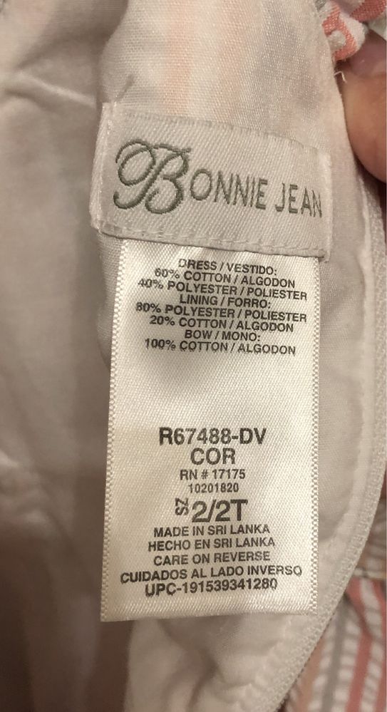 Сукня на дівчинку Bonnie jean 2/2T