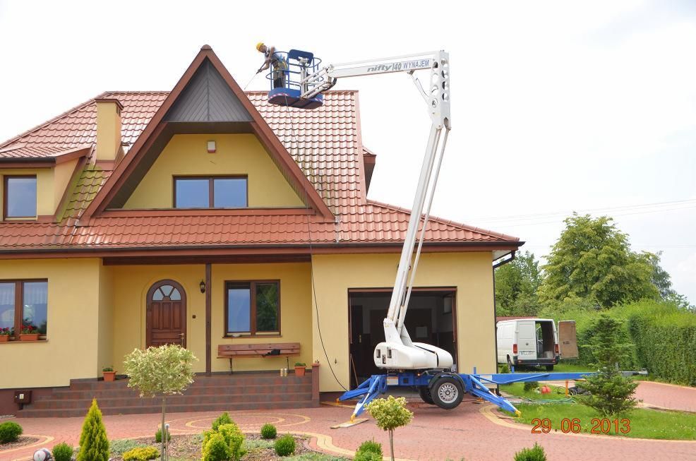 Malowanie elewacji domu hal magazynów dachu Natryskowe agregatem Śląsk