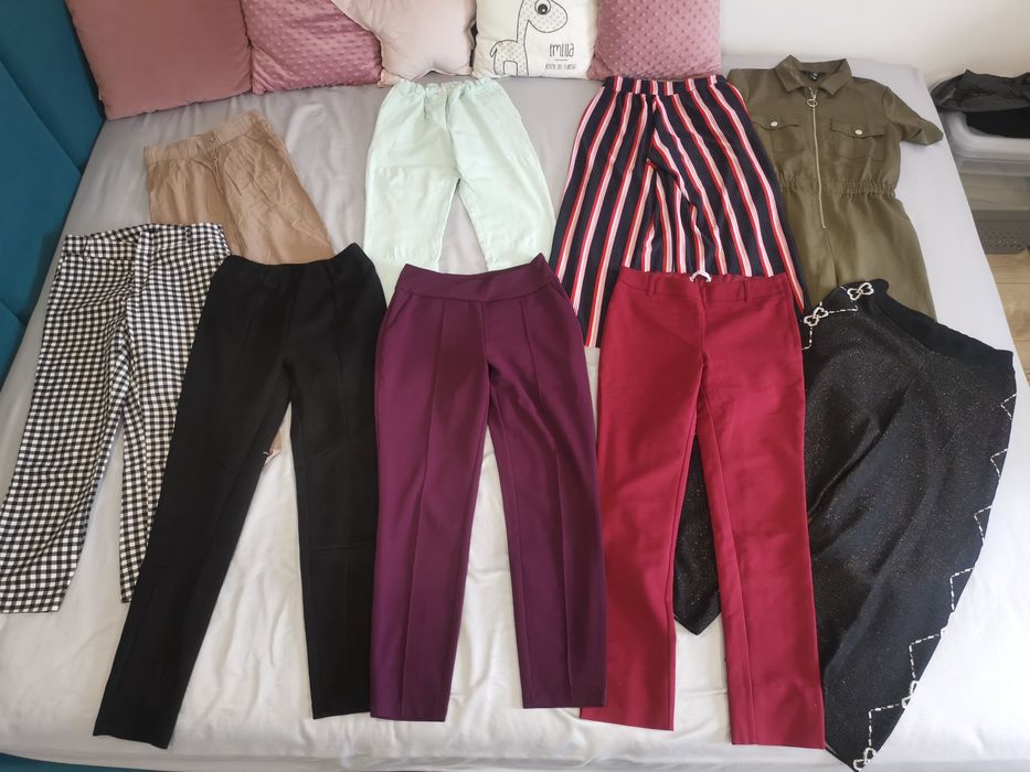 Zestaw spodni materiałowych eleganckich XS stan bdb markowe