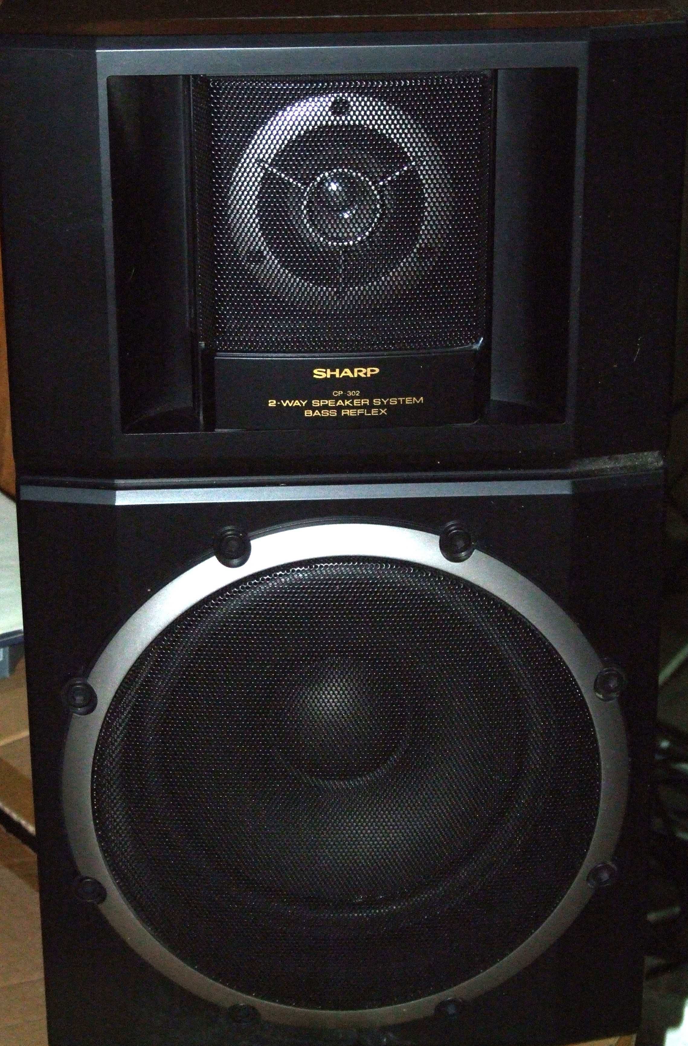 Wieża Sharp CD-302H z Adapterem i Głośnikami z Pilotem.