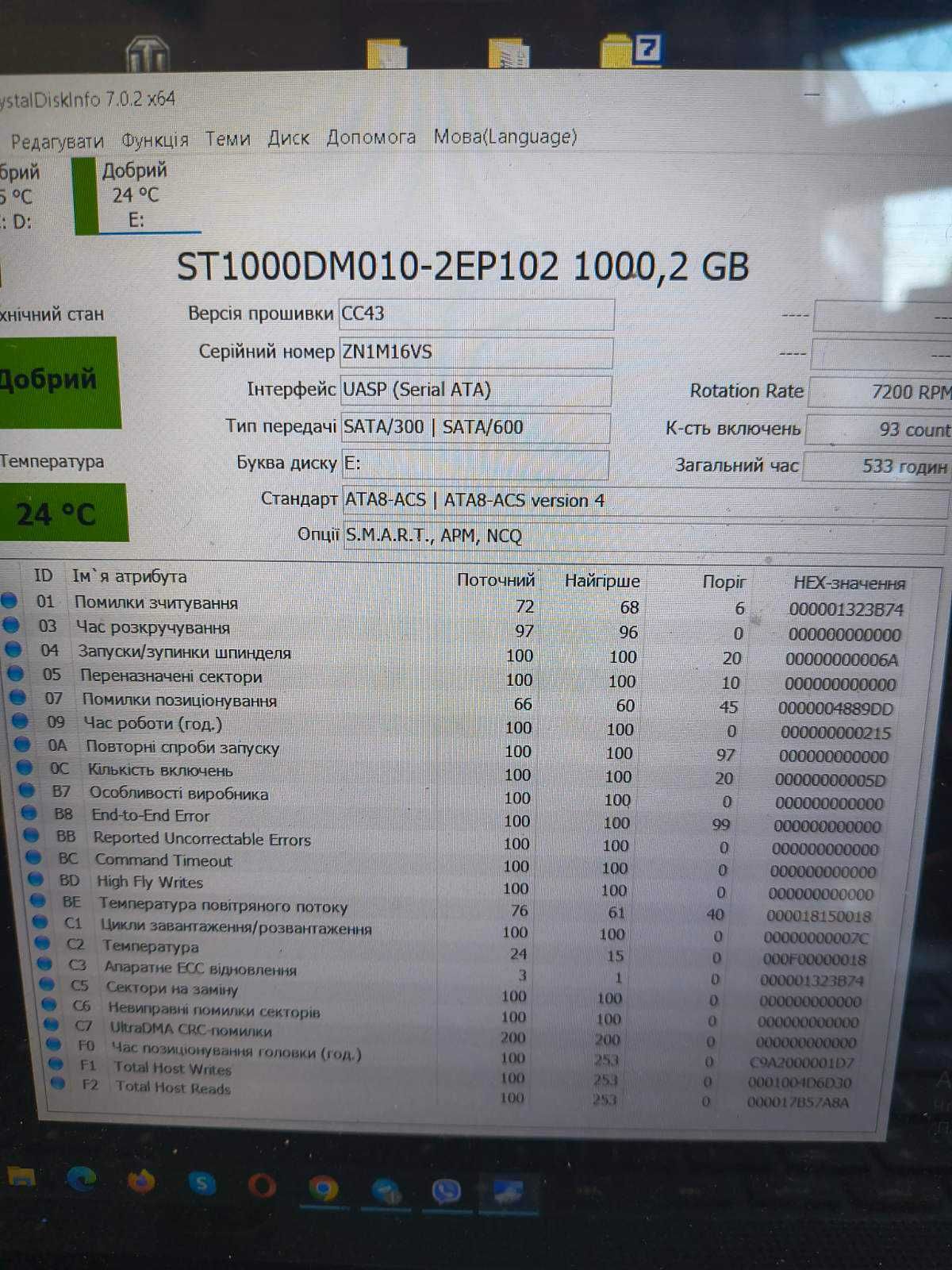 Жорсткий диск Seagate BarraCuda 3,5" (ST1000DM010)