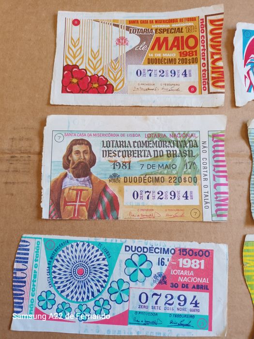 Vendo bilhetes lotarias