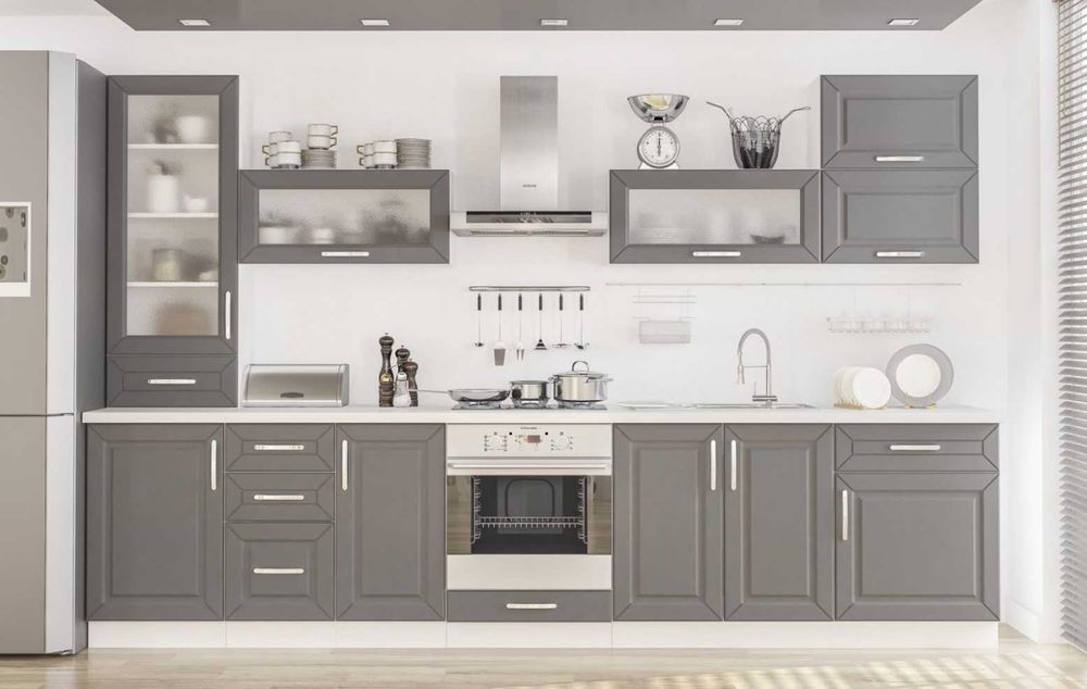 Кухня матова сіра Гамма Сучасна не дорога модульна кухня Ціни в описі!
