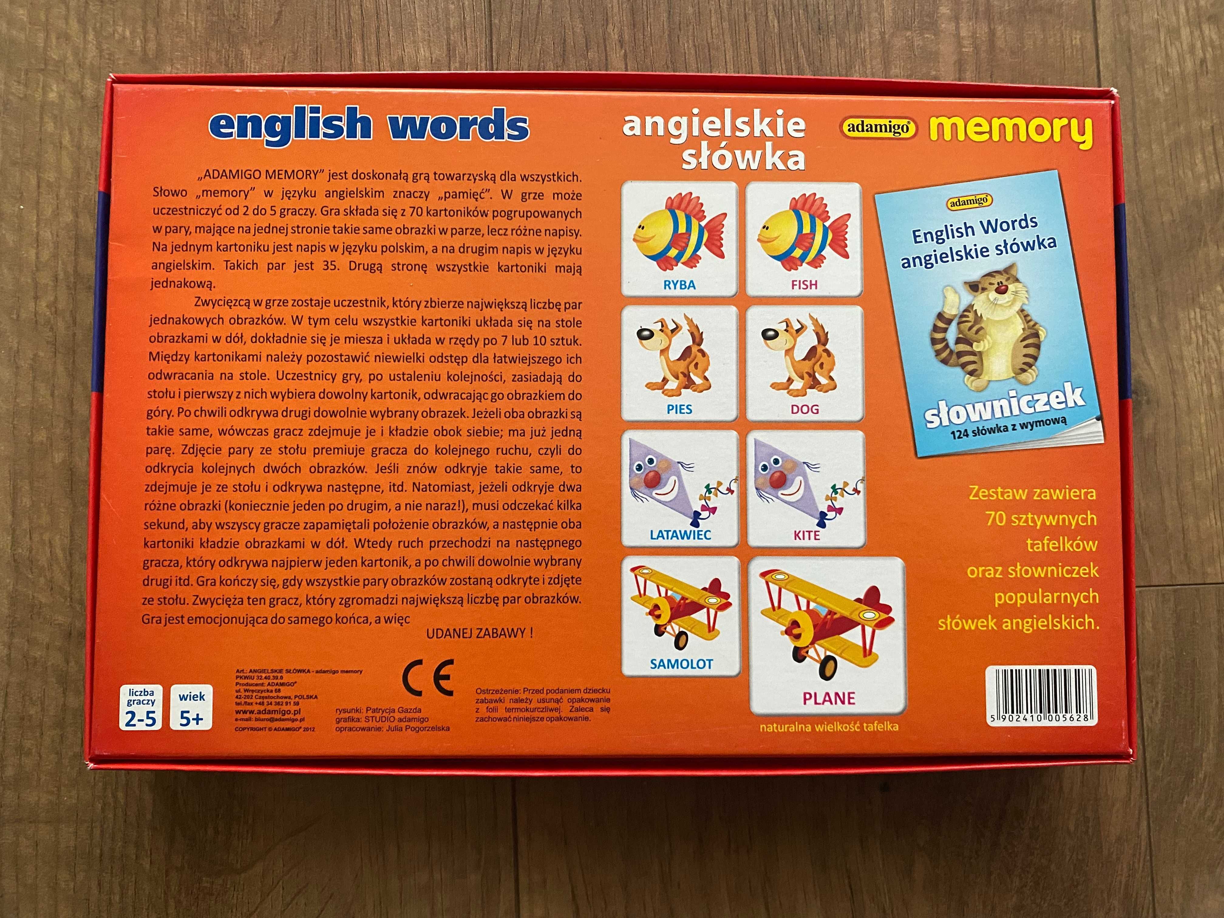 Gra Angielskie słówka, English words Memory