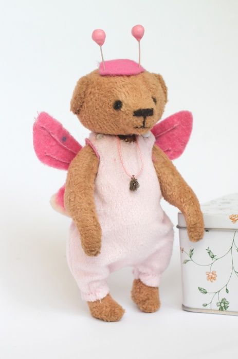 Мишка Тедди (розовая бабочка), 14,5 см. Сшит по всем технологиям