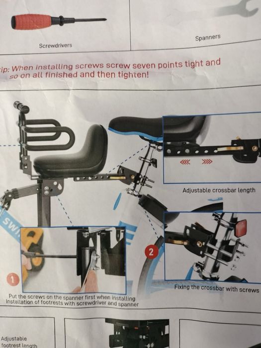 Siedzisko składane rowerowe dla dzieci .