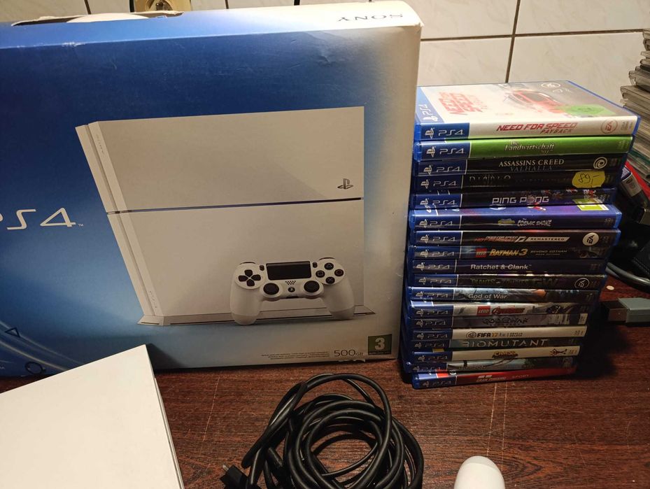 Konsola Ps4 Fat Biała 500GB stan idealny + Czyszczona