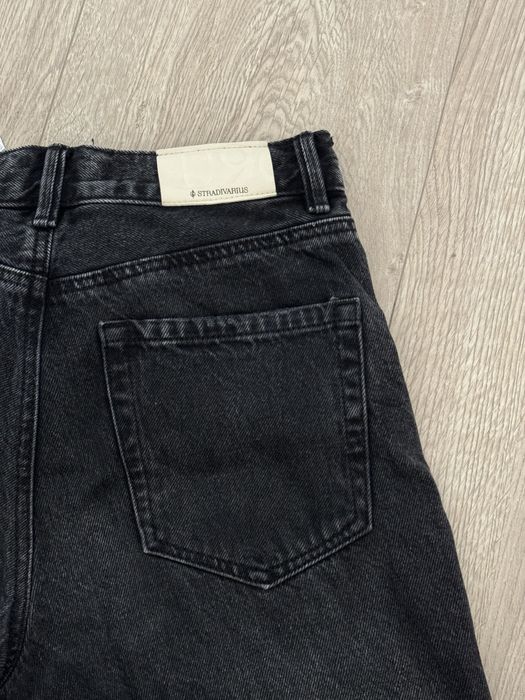 szerokie spodnie jeansy D96 D98 stradivarius czarne tiktok viral