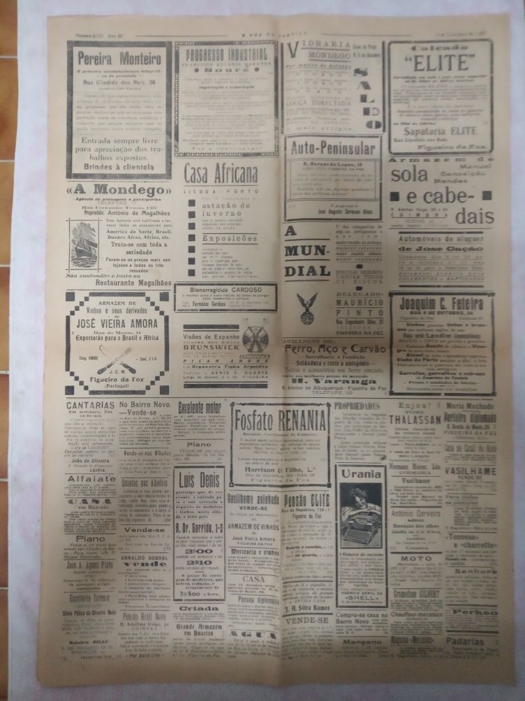 Jornal A VOZ DA JUSTIÇA, 2 Nov. 1929