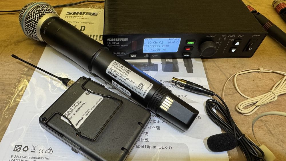 Shure ULXD Beta58,ручний мікрофон,поясний передавач,гарнітура,петличка