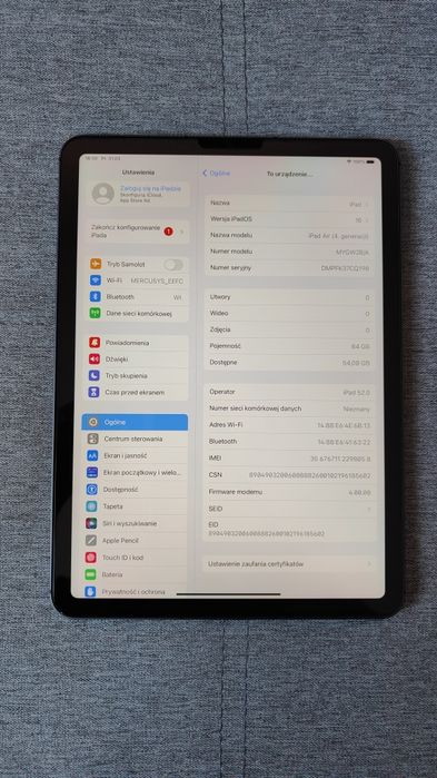 iPad Air 4Gen 64gb LTE. Stan Idealny!. Bez blokad. + Etui