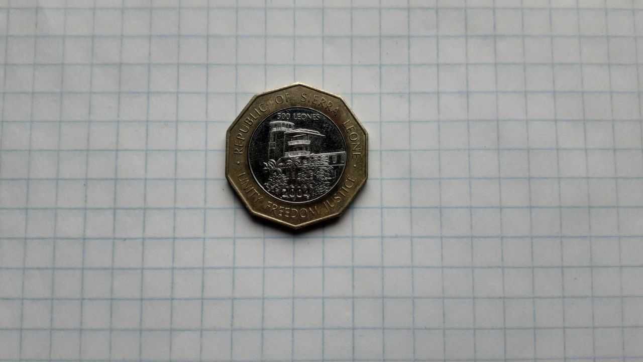 Монета 500 леоне Сьерра-Леоне 2004 г.