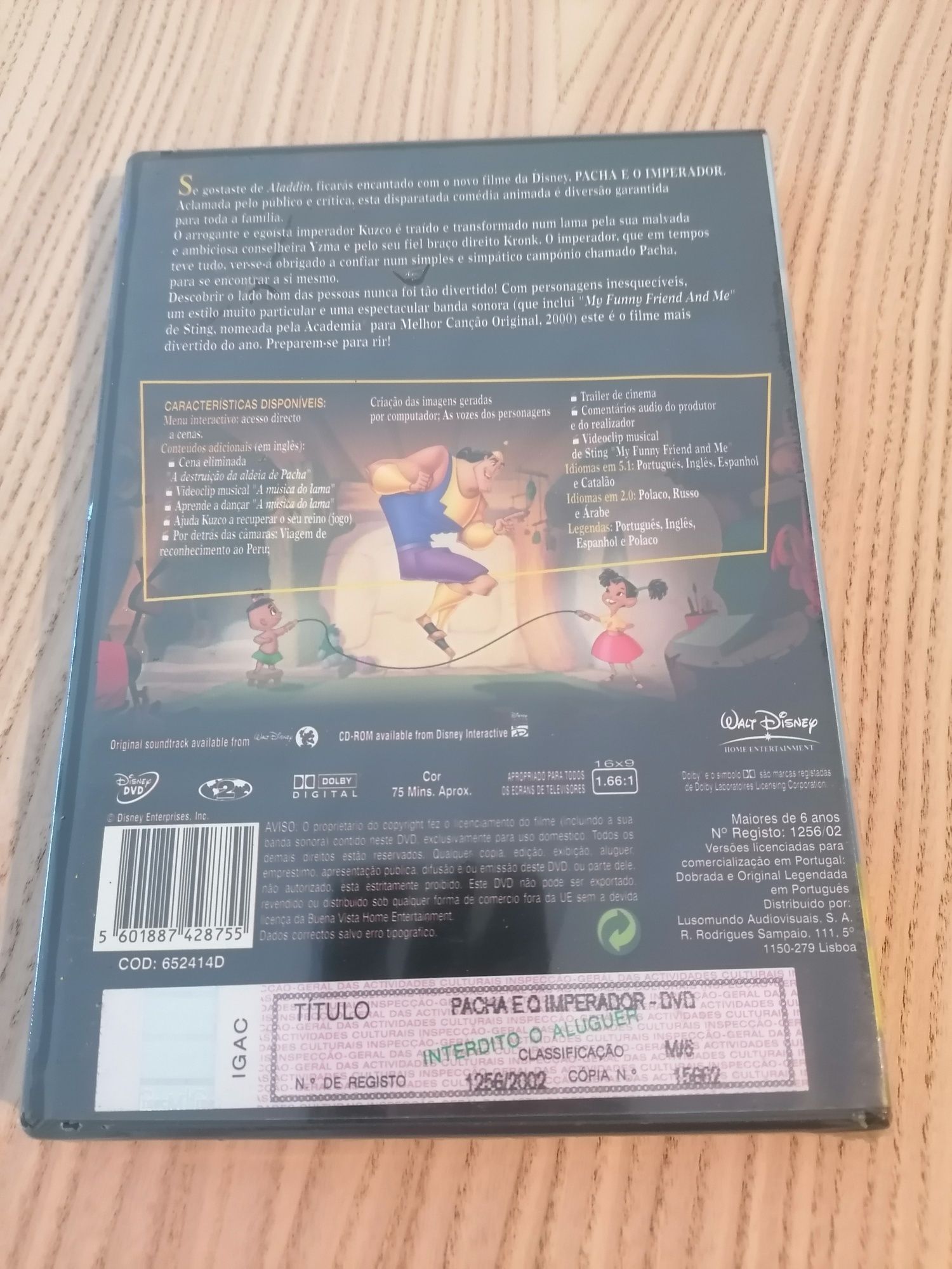 DVD Disney Pacha e o Imperador Novo e Embalado