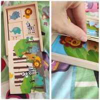 Drewniane zabawki edukacyjne/ puzzle/domino/ układanka dźwiękowa