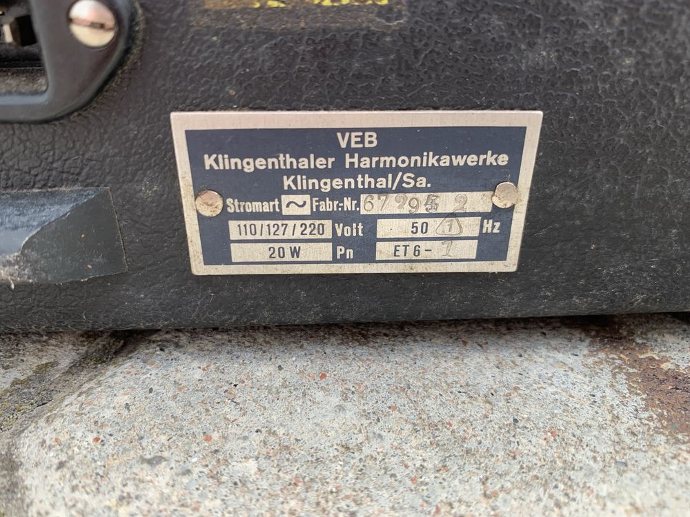 Електроорган Vermona (DDR) / VEB Klingenthaler Harmonikawerke синтеза.