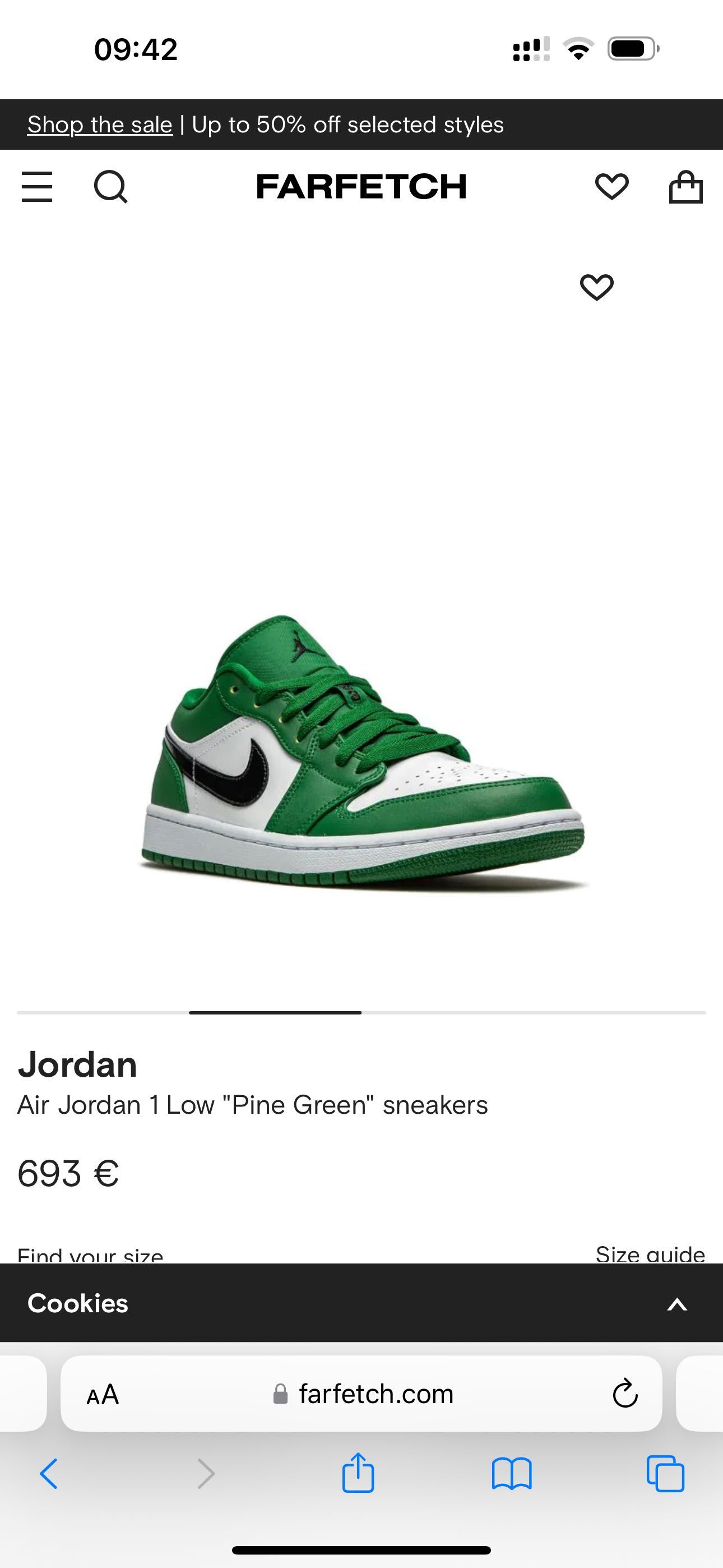 Nike Jordan
Air Jordan 1 Low "Pine Green" sneakers Nº40