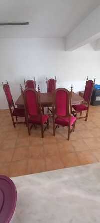 Table and 6 chairs.