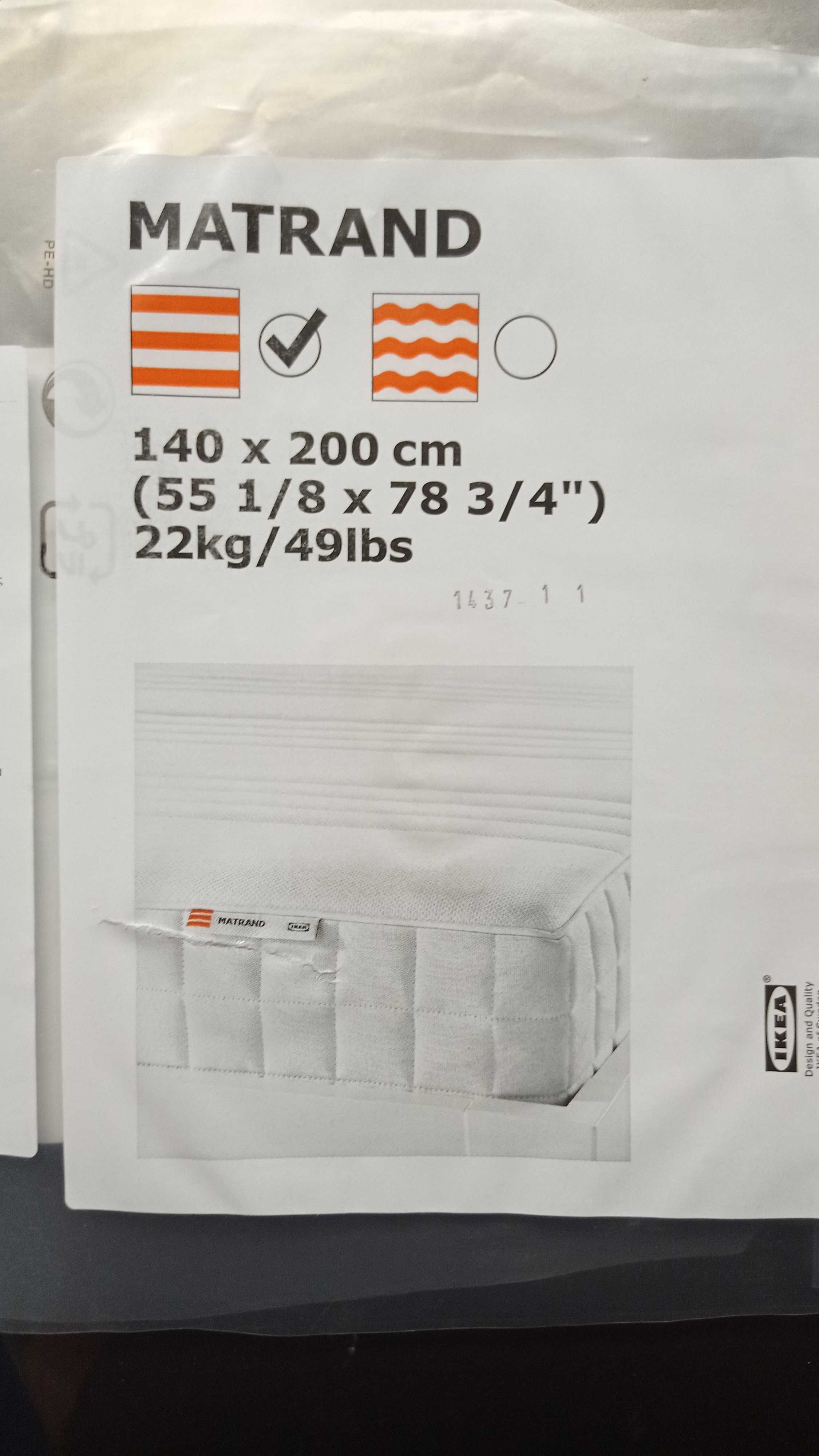 Cama 140cm - sommier IKEA Evanger e colchão IKEA Matrand