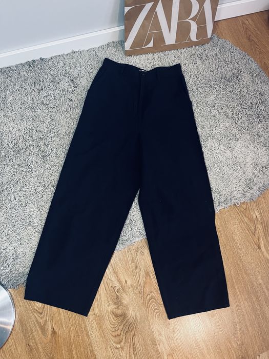 Czarne spodnie szerokie damskie rozm S Hm eleganckie