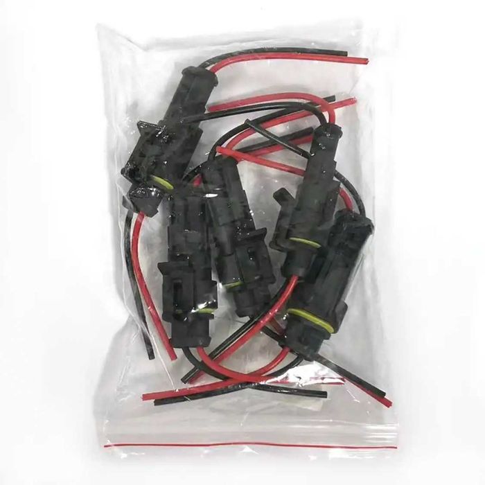 Conectores elétricos 2 pinos à prova de água - Kit 5 pares macho/fêmea