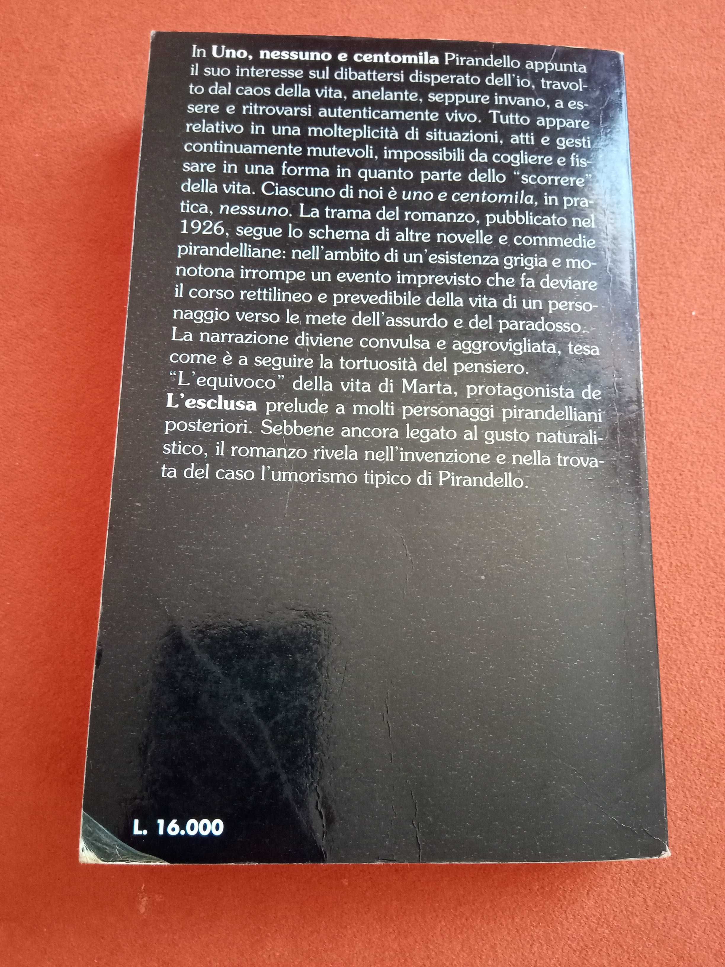 Po włosku. Luigi Pirandello - Uno, nessuno e centomila. L'esclusa.