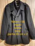 Return 58 XXL XL czarny zima męski płaszcz wełna płaszcz