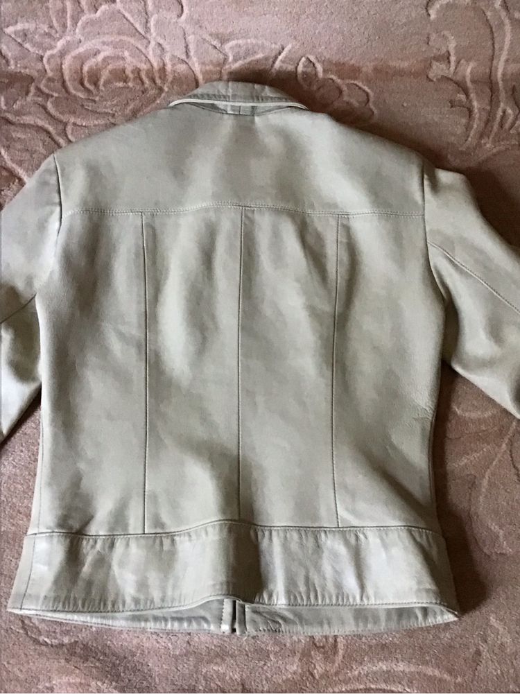 Jasna kurtka ramoneska Vintage Genuine Leather