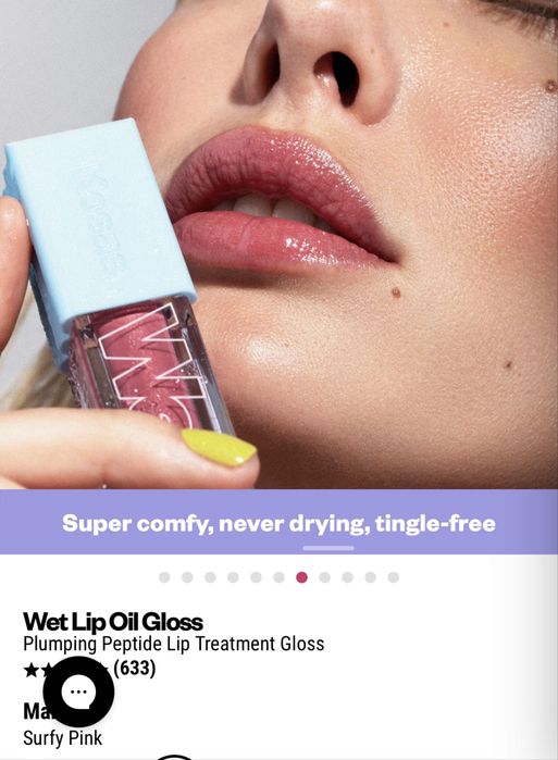 Kosas Wet Lip Oil Gloss Plumping Peptide Lip Treatment Gloss