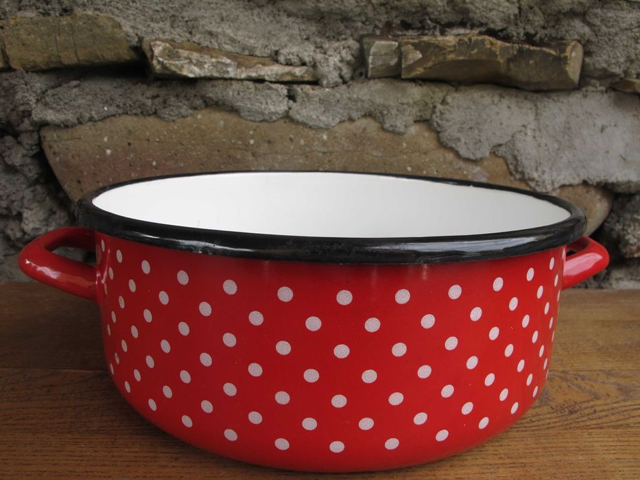 DUŻY Emaliowany stary NOWY garnek_ LEŻAK Magazynowy_4 l