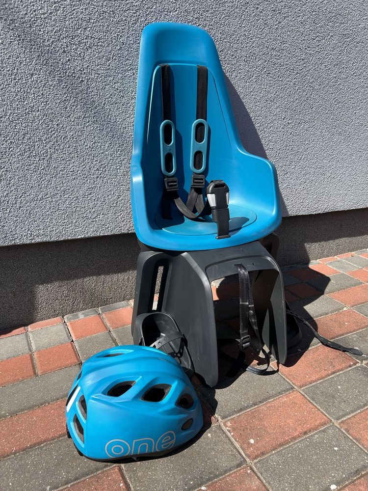 Fotelik rowerowy bobike + kask