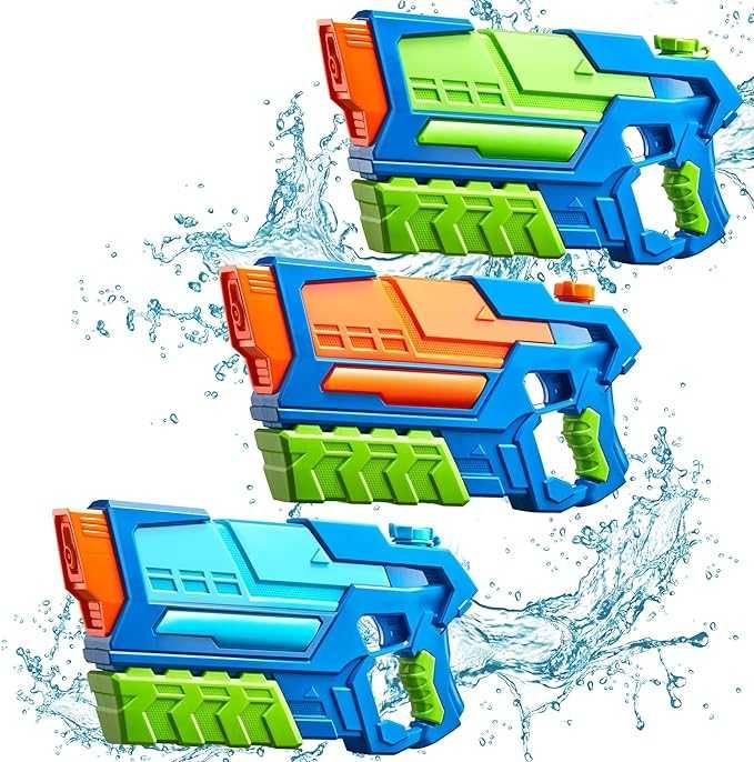 Pistolet na wodę duży psikawka kolorowy zestaw 3 sztuk N33