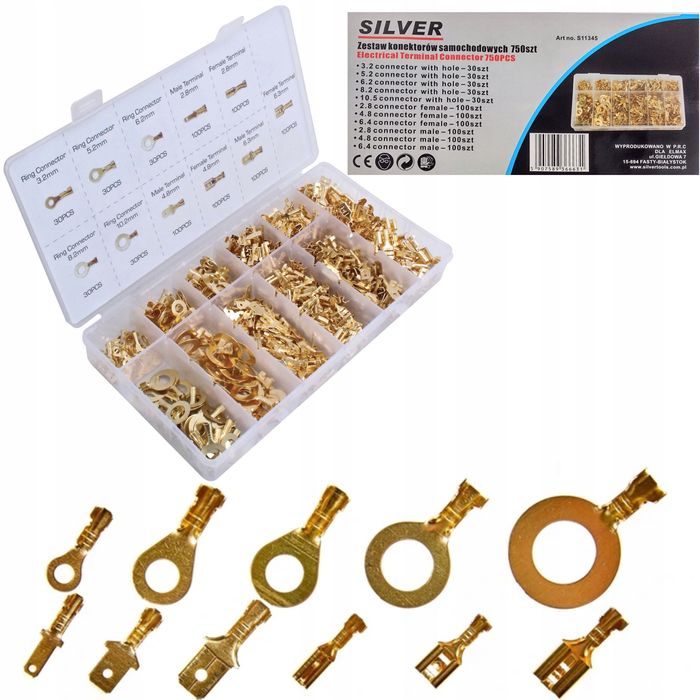 Konektory Kablowe Samochodowe Zestaw Konektorów 750 Męskie Żeńskie